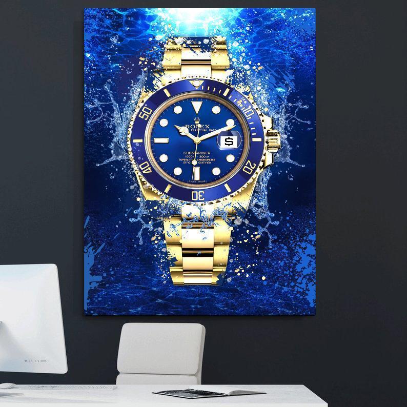 Rolex Art Submariner 18K Gold Watch Poster Canvas Print Watch Art-18K GOLD SUBMARINER-DEVICI