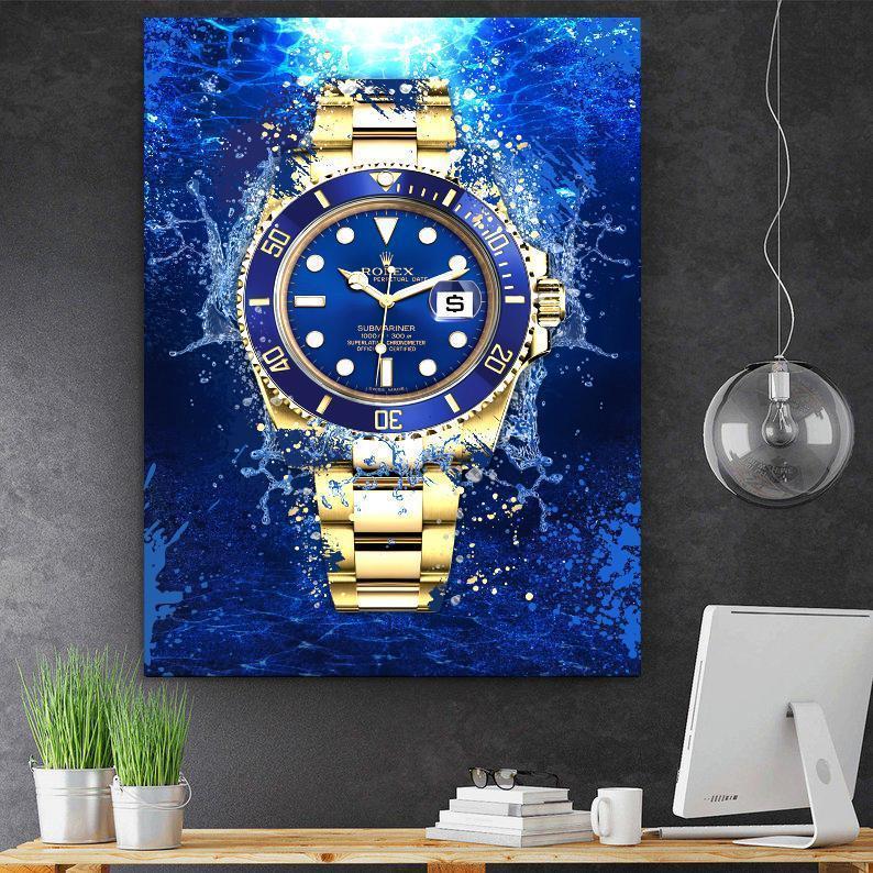 Rolex Art Submariner 18K Gold Watch Poster Canvas Print Watch Art-18K GOLD SUBMARINER-DEVICI