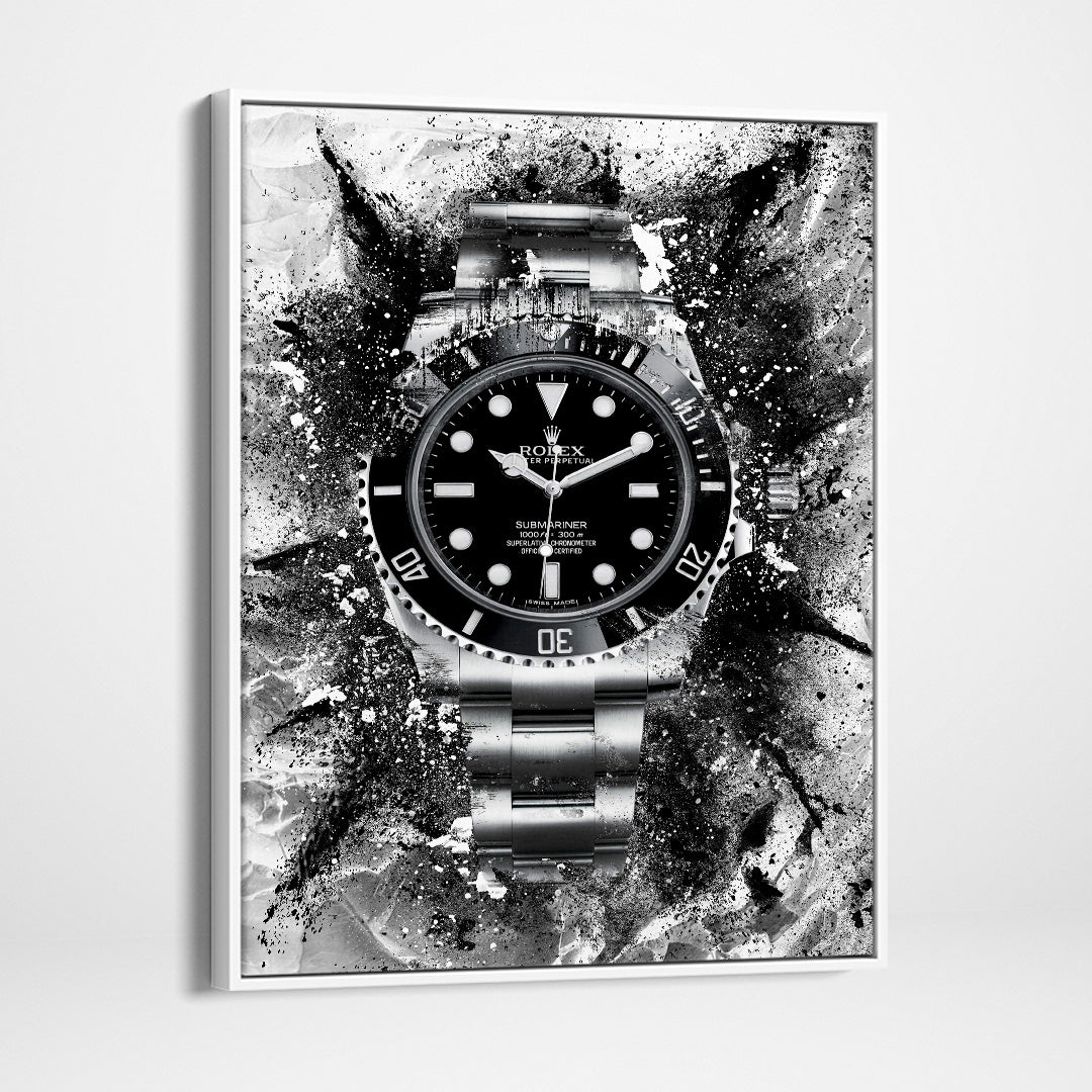 Rolex Art Submariner Black Dial Watch Poster Canvas Print Watch Art-THE ICON-DEVICI