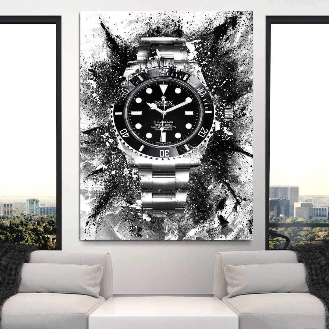 Rolex Art Submariner Black Dial Watch Poster Canvas Print Watch Art-THE ICON-DEVICI
