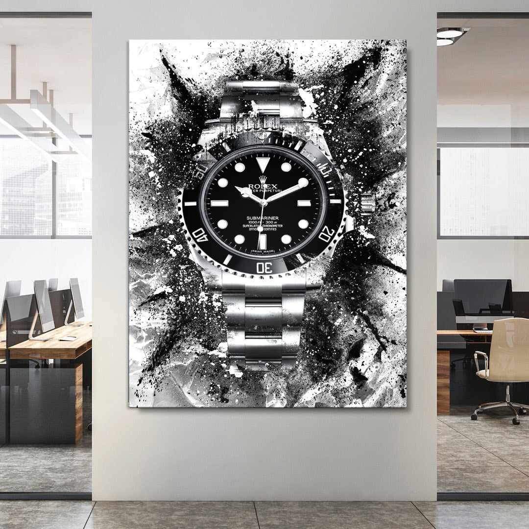 Rolex Art Submariner Black Dial Watch Poster Canvas Print Watch Art-THE ICON-DEVICI