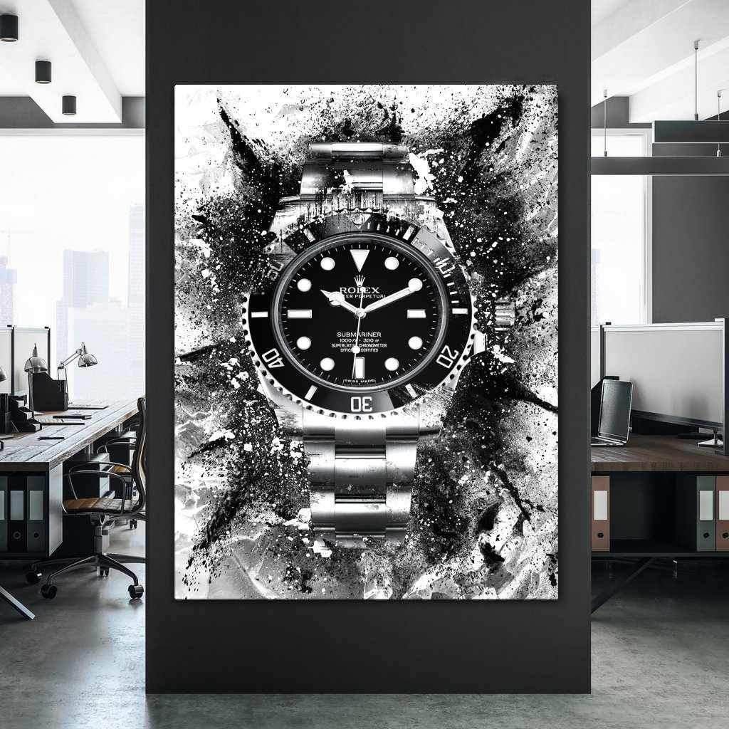 Rolex Art Submariner Black Dial Watch Poster Canvas Print Watch Art-THE ICON-DEVICI