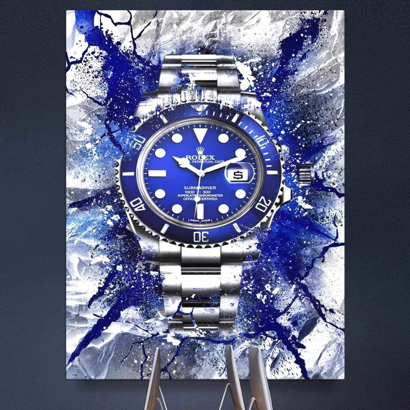 Rolex Art Submariner Blue Dial Watch Poster Canvas Print Watch Art-THE MARINER-DEVICI