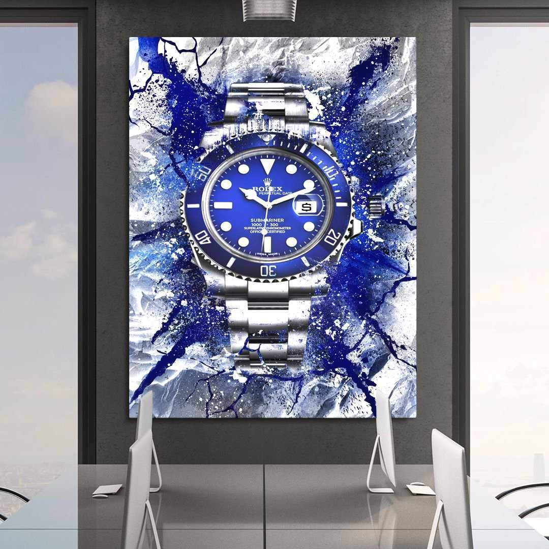 Rolex Art Submariner Blue Dial Watch Poster Canvas Print Watch Art-THE MARINER-DEVICI
