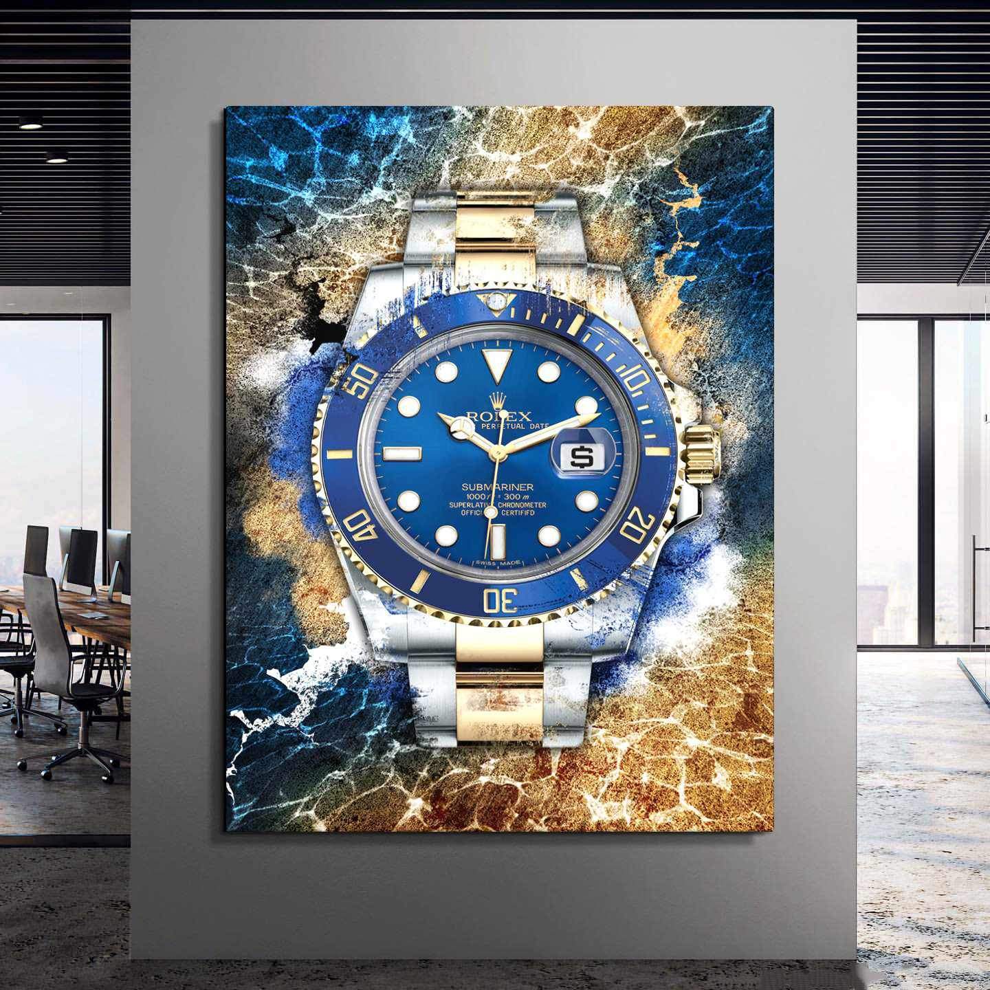 Rolex Art Submariner Date Two-Tone Watch Poster Canvas Print Watch Art-THE THRONE-DEVICI