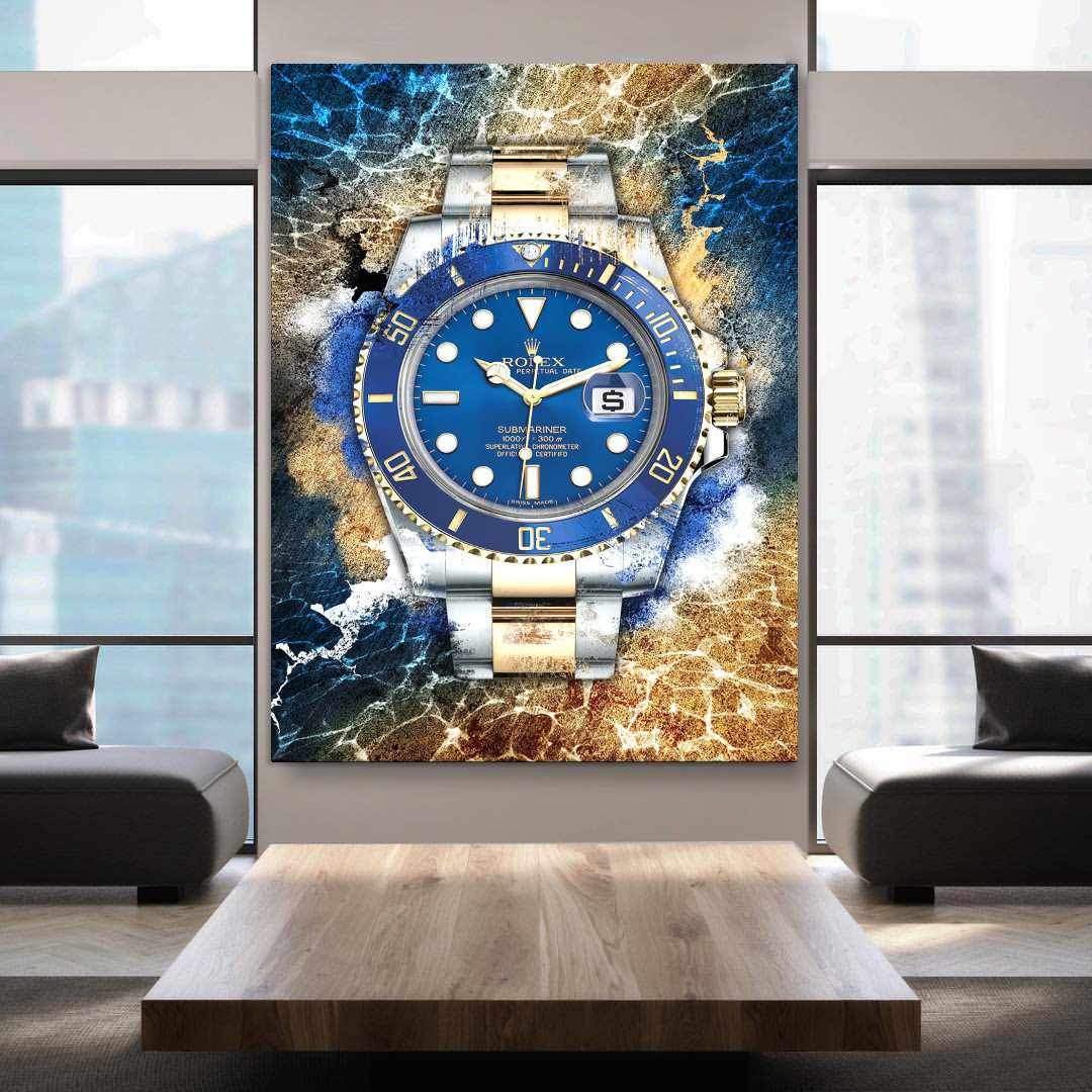 Rolex Art Submariner Date Two-Tone Watch Poster Canvas Print Watch Art-THE THRONE-DEVICI