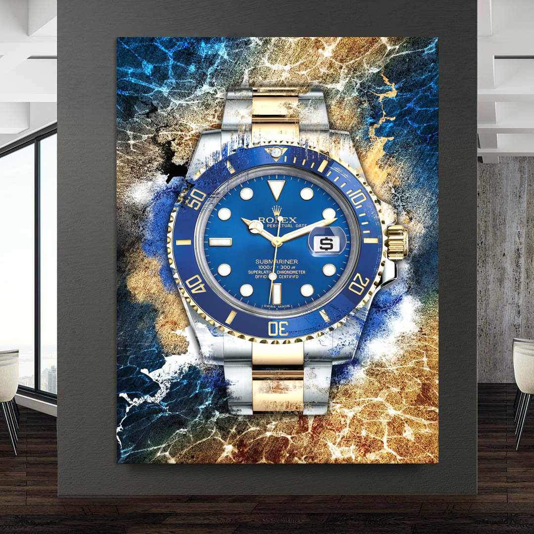 Rolex Art Submariner Date Two-Tone Watch Poster Canvas Print Watch Art-THE THRONE-DEVICI