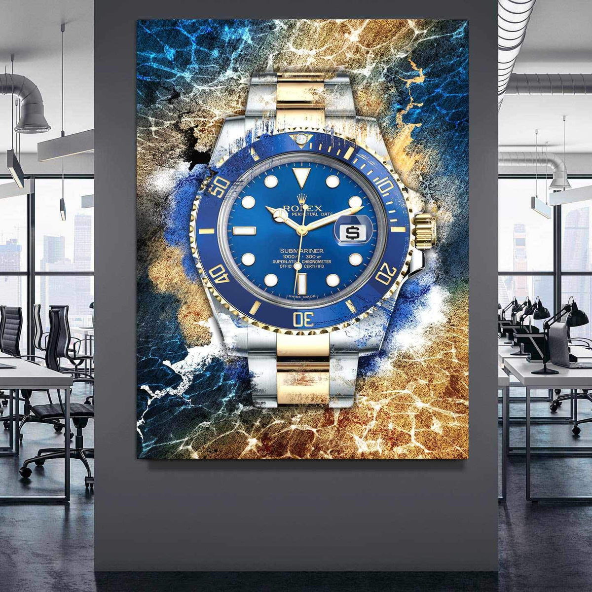 Rolex Art Submariner Date Two-Tone Watch Poster Canvas Print Watch Art-THE THRONE-DEVICI