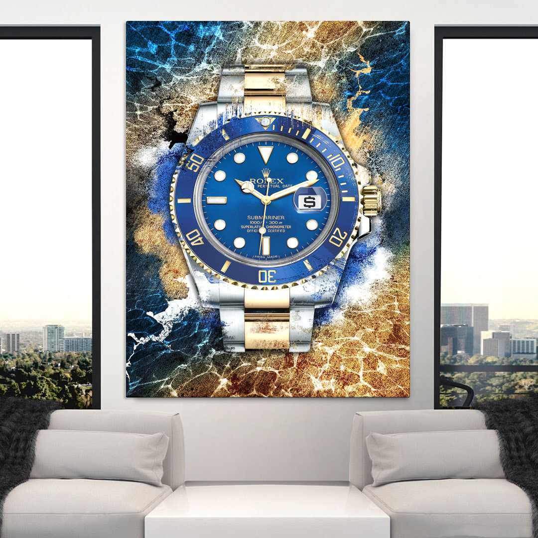 Rolex Art Submariner Date Two-Tone Watch Poster Canvas Print Watch Art-THE THRONE-DEVICI