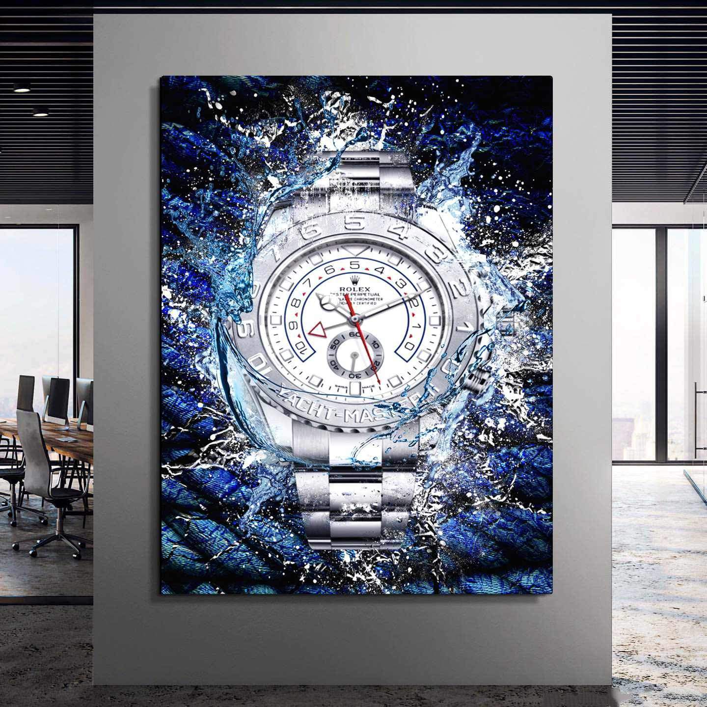 Rolex Art Yacht-Master II Silver Watch Poster Canvas Print Watch Art-YACHT-MASTER FLORENTINE SILVER-DEVICI