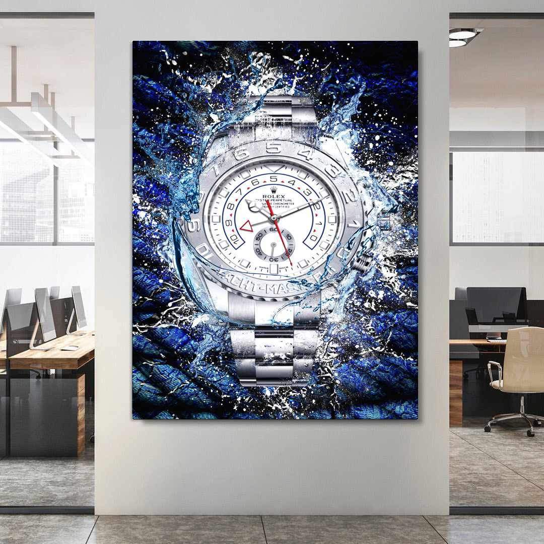 Rolex Art Yacht-Master II Silver Watch Poster Canvas Print Watch Art-YACHT-MASTER FLORENTINE SILVER-DEVICI