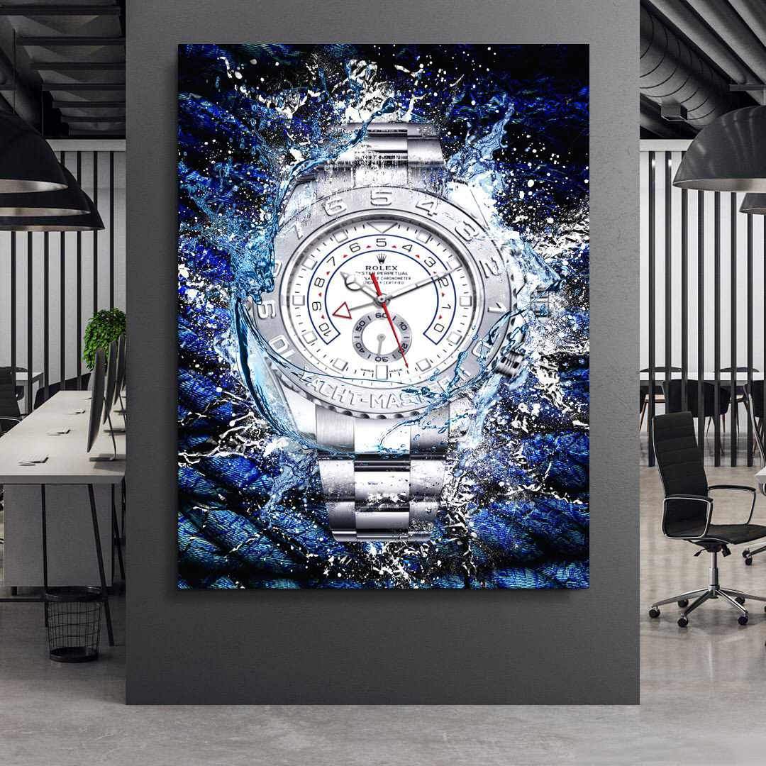 Rolex Art Yacht-Master II Silver Watch Poster Canvas Print Watch Art-YACHT-MASTER FLORENTINE SILVER-DEVICI