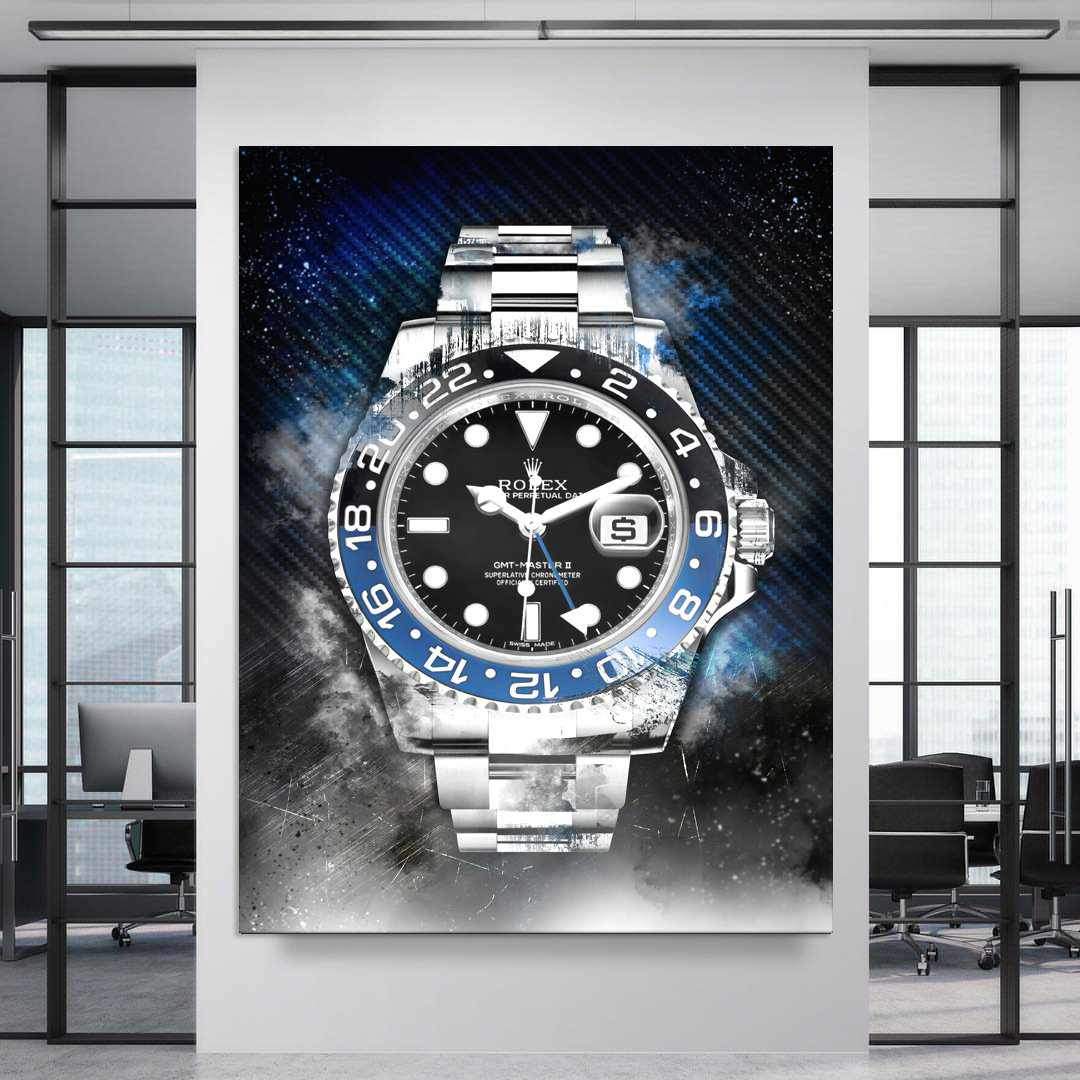 Rolex Batman GMT Master II BLNR Watch Poster Canvas Print Watch Art-THE BATMAN-DEVICI