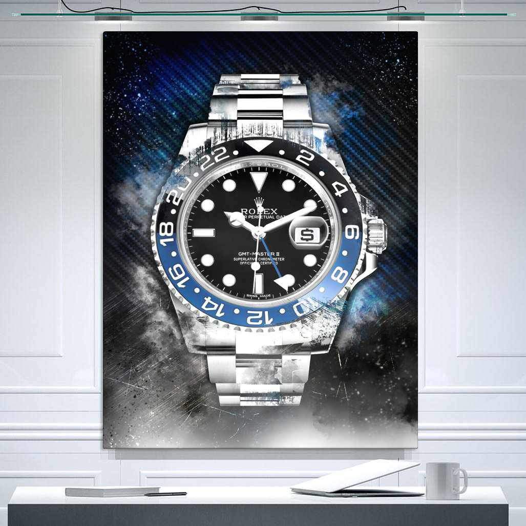 Rolex Batman GMT Master II BLNR Watch Poster Canvas Print Watch Art-THE BATMAN-DEVICI