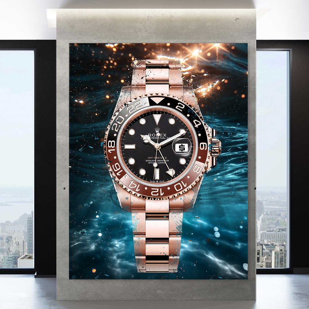 Rolex Rootbeer GMT Master II Canvas Watch Art Poster Print-ROOTBEER TEMPEST-DEVICI