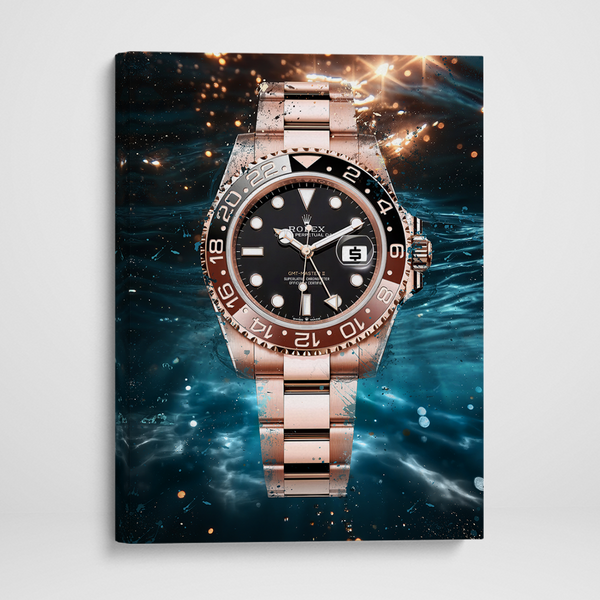 Rolex Rootbeer GMT Master II Canvas Watch Art Poster Print