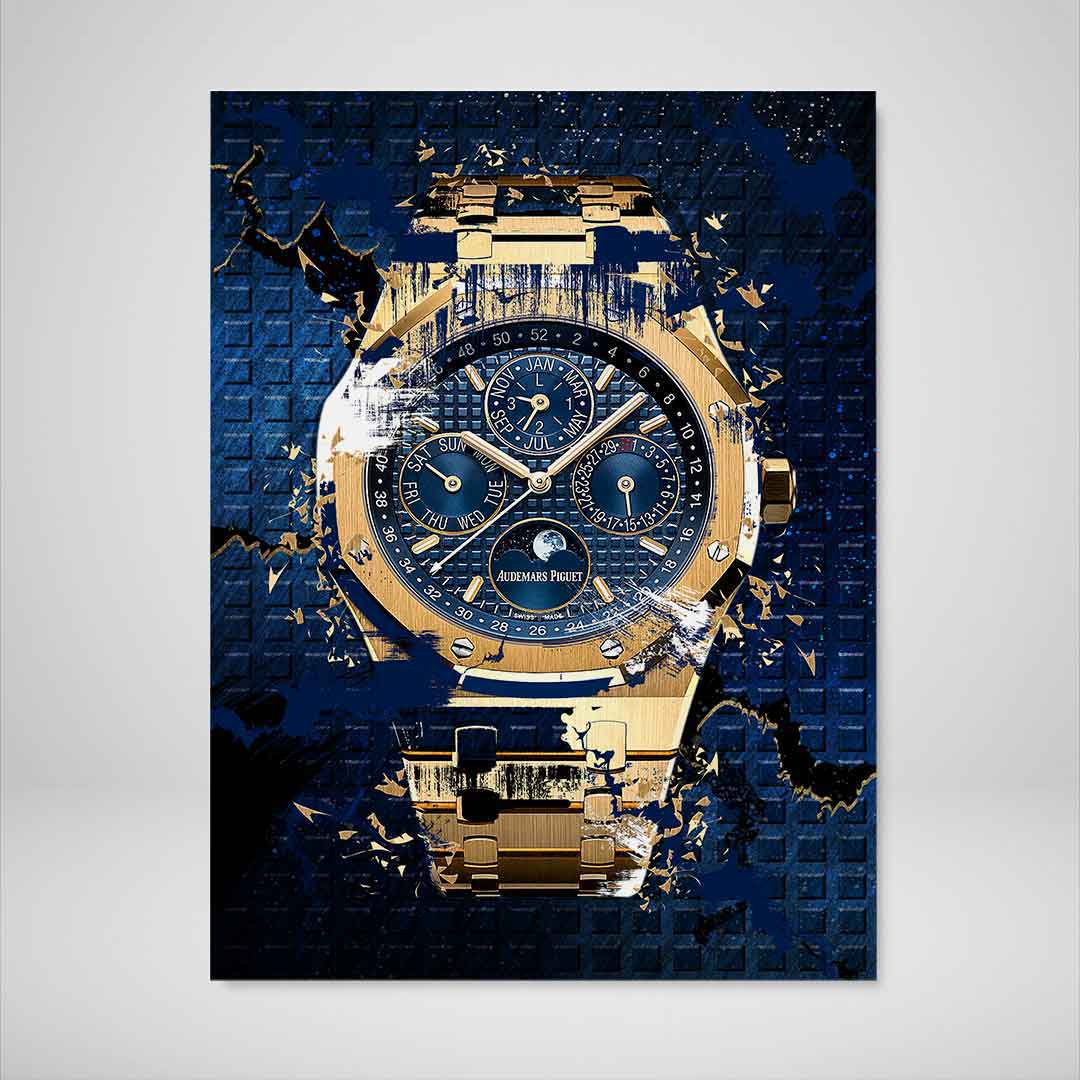 Audemars Piguet Royal Oak Chronograph Watch Poster Canvas Watch Art-PERPETUAL GOLD-DEVICI