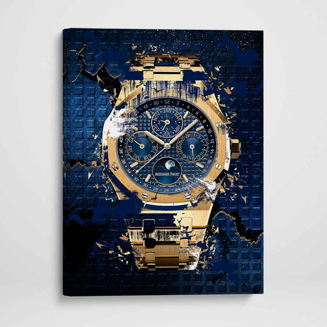 Audemars Piguet Royal Oak Chronograph Watch Poster Canvas Watch Art-PERPETUAL GOLD-DEVICI