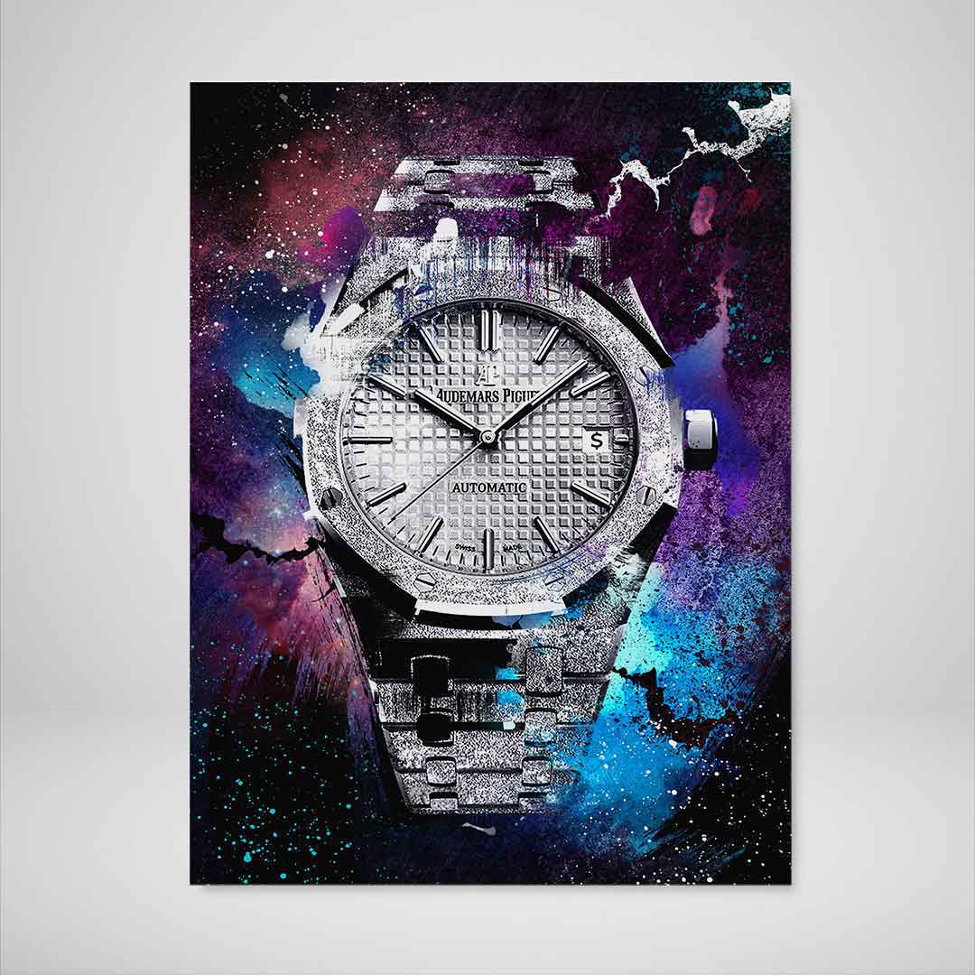 Audemars Piguet Royal Oak Florentine Silver Watch Poster Watch Artwork-FLORENTINE SILVER-DEVICI