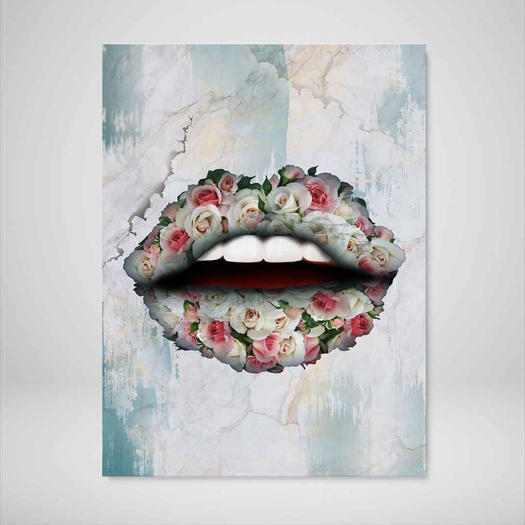 Bouquet Lips Inspirational Modern Wall Art Canvas Poster Print-RÉVOLUTIONNAIRE-DEVICI