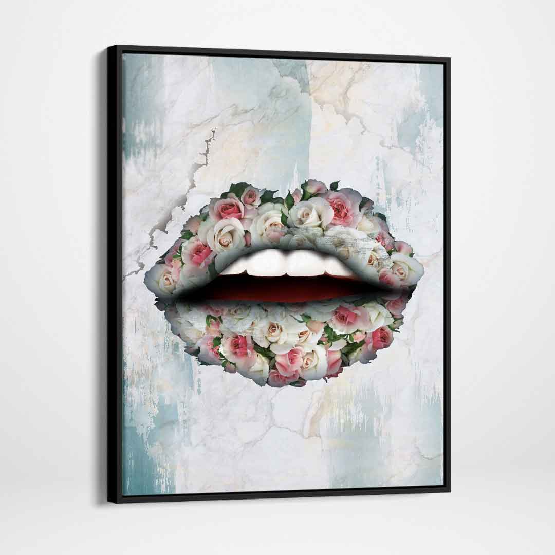 Bouquet Lips Inspirational Modern Wall Art Canvas Poster Print-RÉVOLUTIONNAIRE-DEVICI