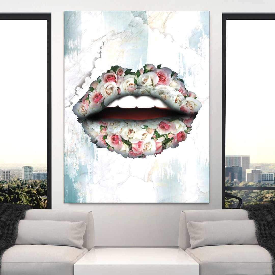 Bouquet Lips Inspirational Modern Wall Art Canvas Poster Print-RÉVOLUTIONNAIRE-DEVICI
