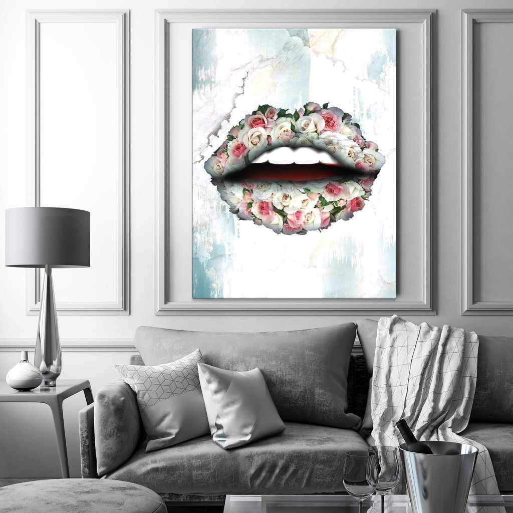 Bouquet Lips Inspirational Modern Wall Art Canvas Poster Print-RÉVOLUTIONNAIRE-DEVICI