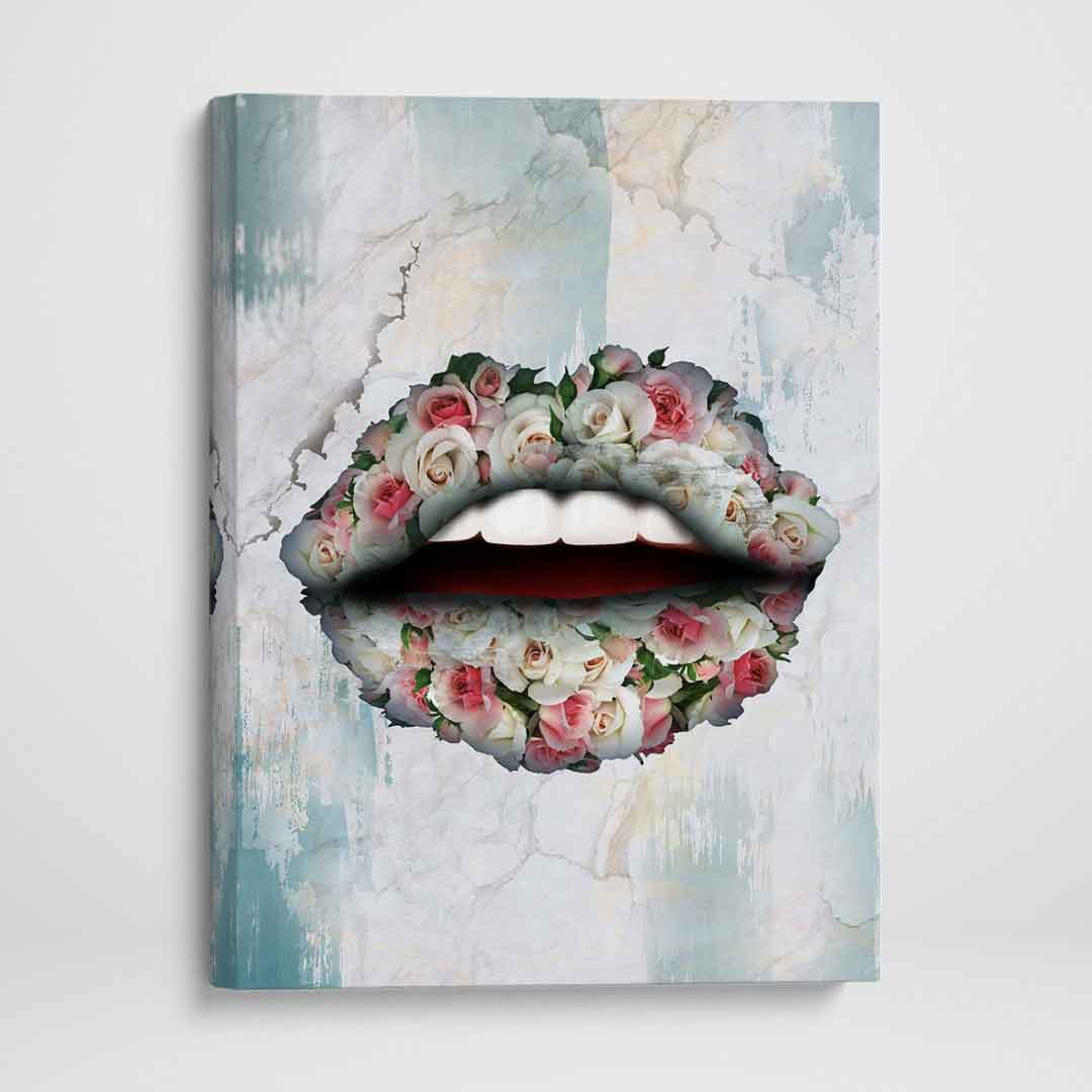 Bouquet Lips Inspirational Modern Wall Art Canvas Poster Print-RÉVOLUTIONNAIRE-DEVICI