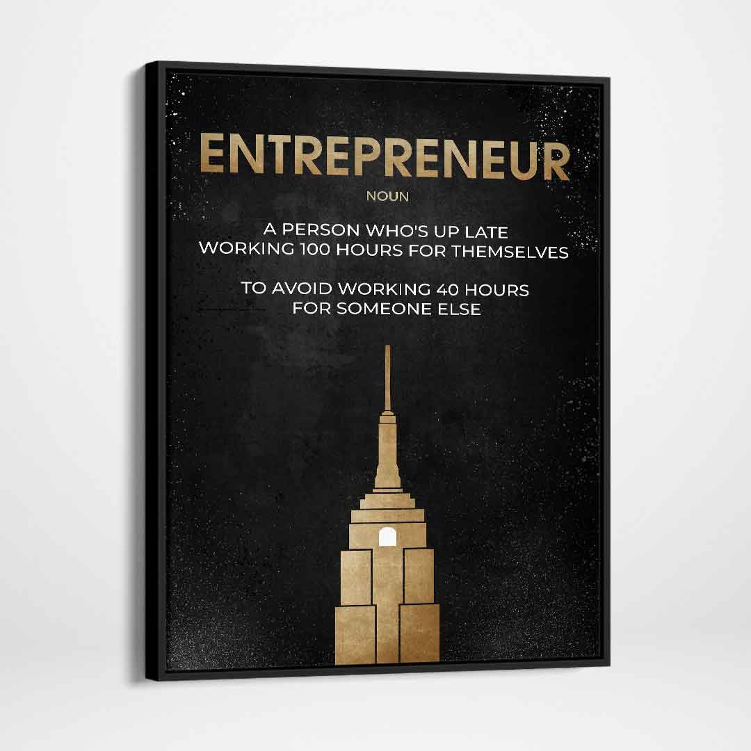 Entrepreneur Inspirational Canvas Wall Art Motivational Poster Print ...