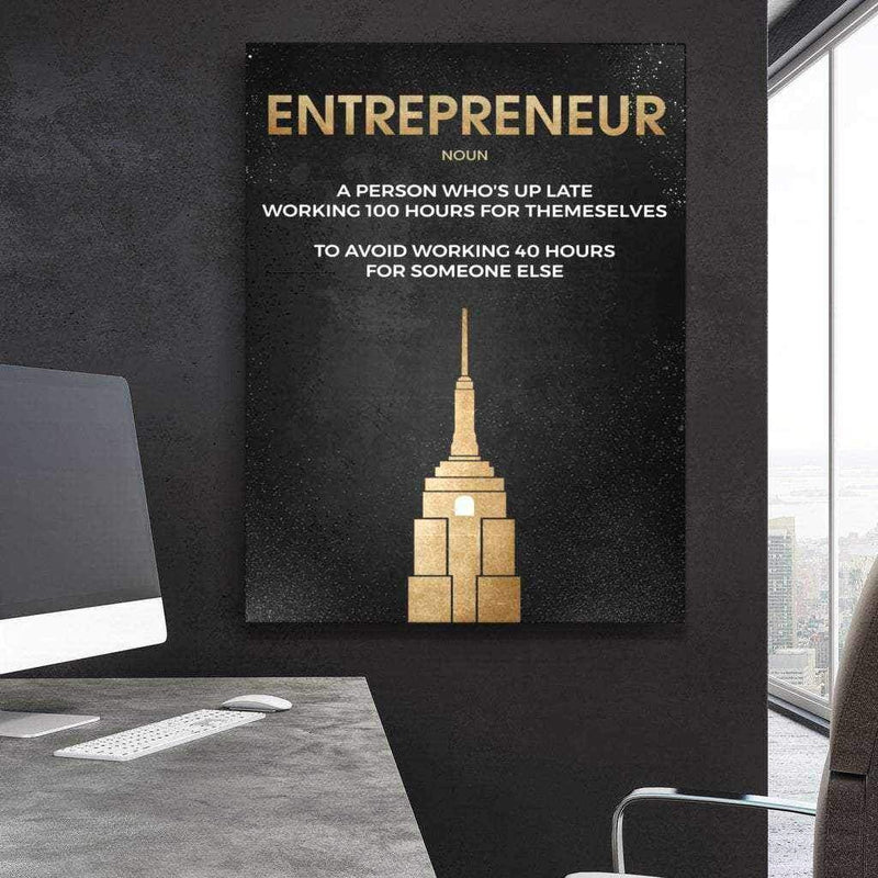 Entrepreneur Inspirational Canvas Wall Art Motivational Poster Print
