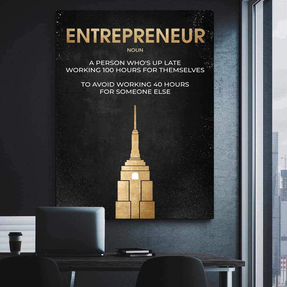 Entrepreneur Inspirational Canvas Wall Art Motivational Poster Print ...