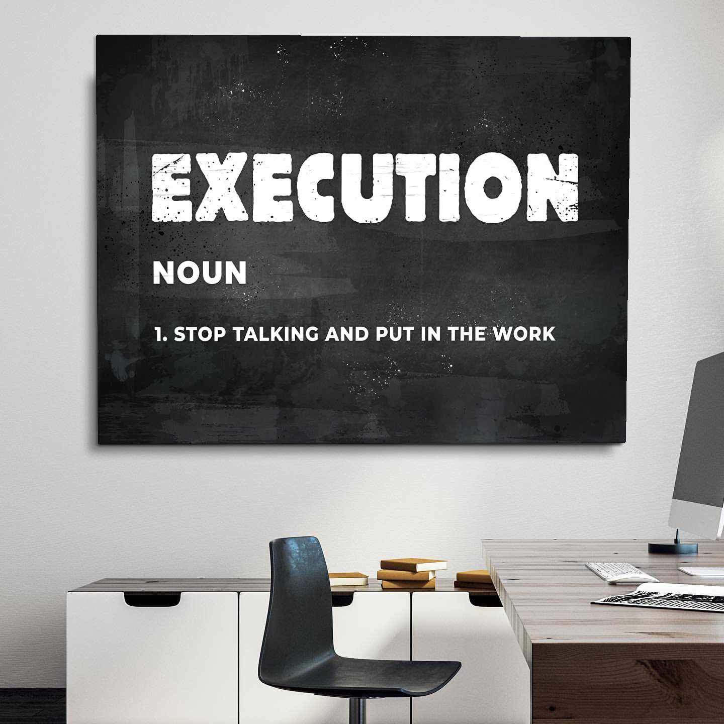 Execution Motivational Poster Canvas Print Inspirational Wall Art-EXECUTION-DEVICI