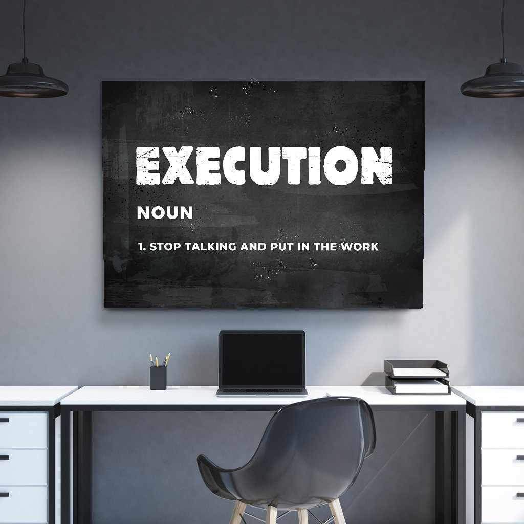 Execution Motivational Poster Canvas Print Inspirational Wall Art-EXECUTION-DEVICI