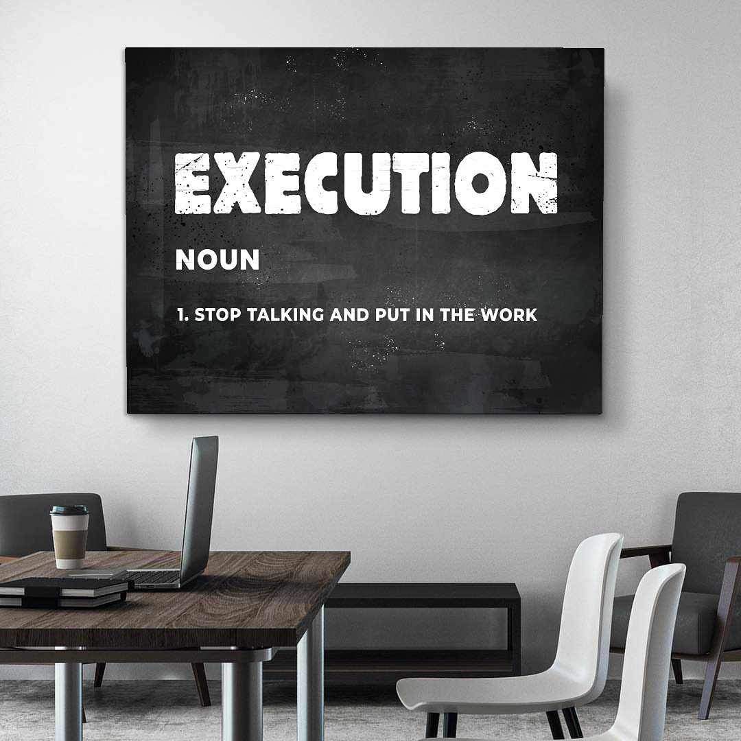 Execution Motivational Poster Canvas Print Inspirational Wall Art-EXECUTION-DEVICI