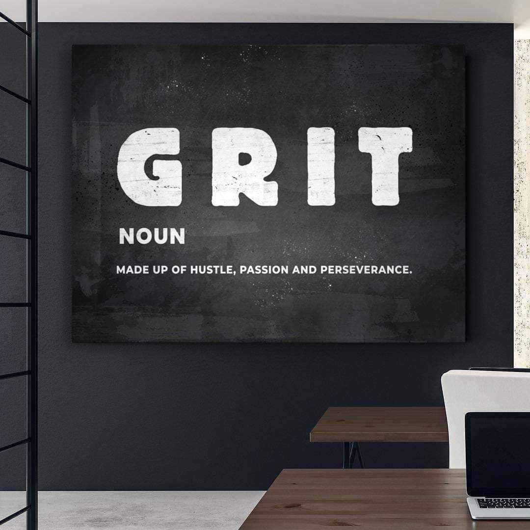 Grit Motivational Poster Canvas Print Inspirational Office Wall Art-GRIT-DEVICI