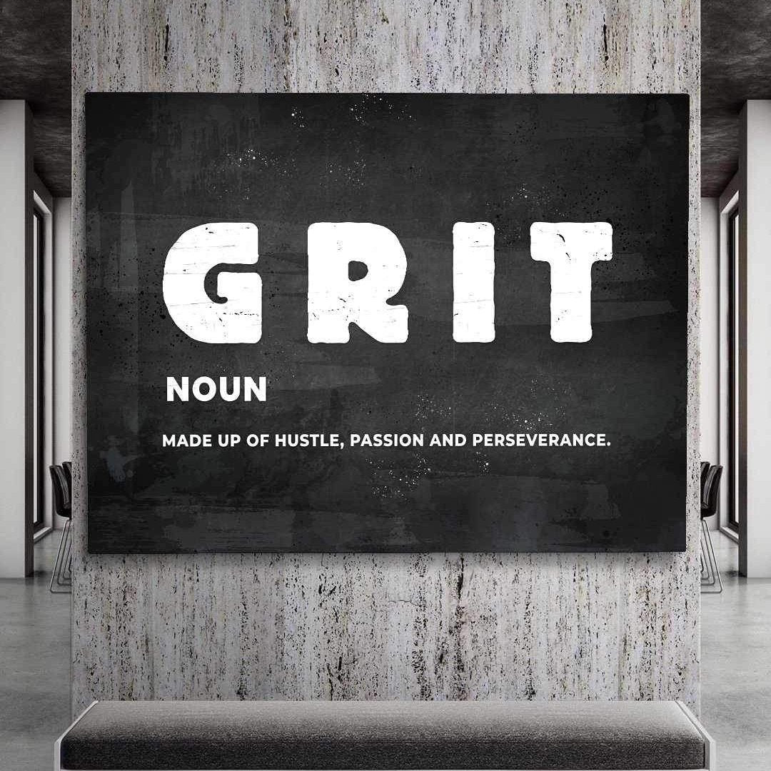 Grit Motivational Poster Canvas Print Inspirational Office Wall Art-GRIT-DEVICI