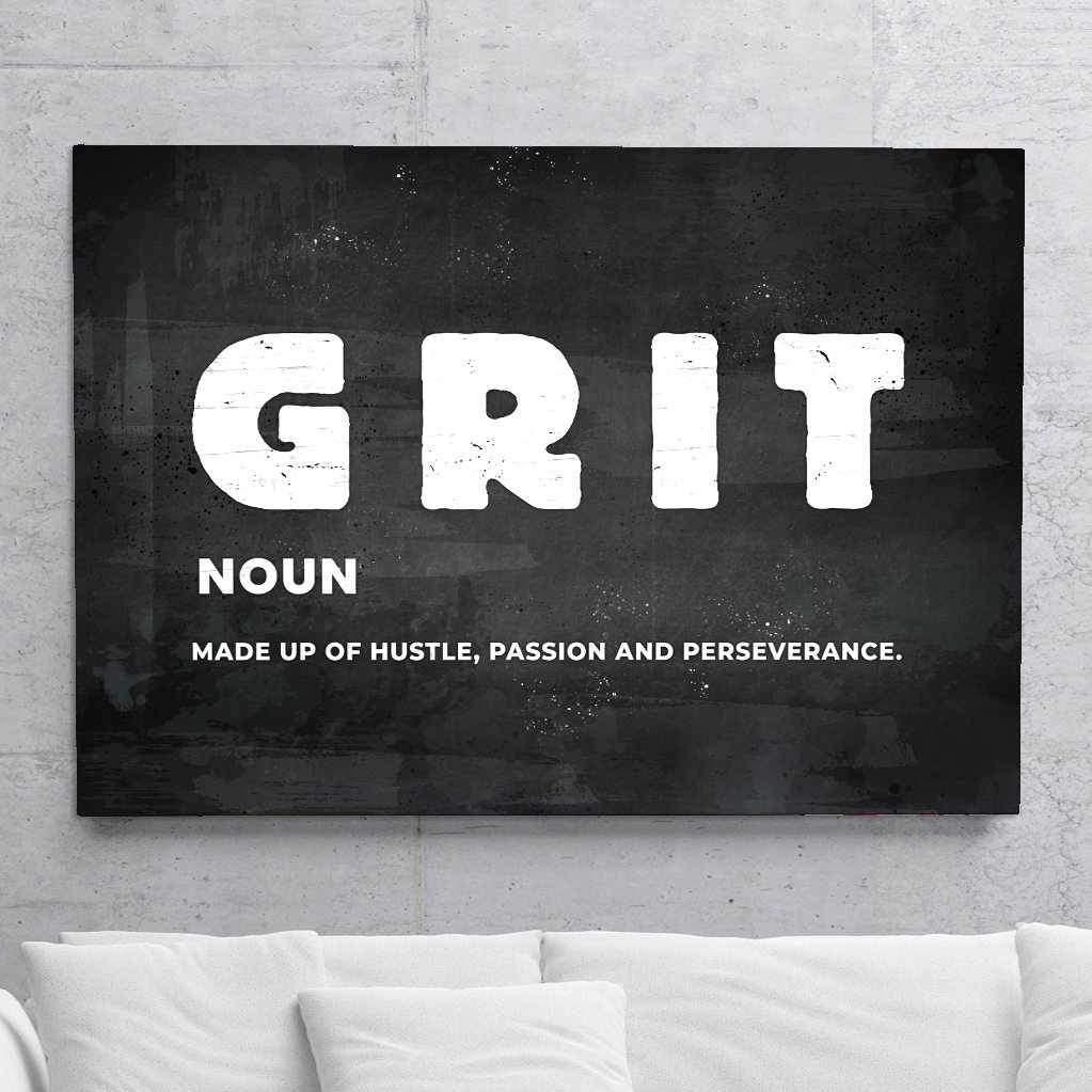 Grit Motivational Poster Canvas Print Inspirational Office Wall Art-GRIT-DEVICI