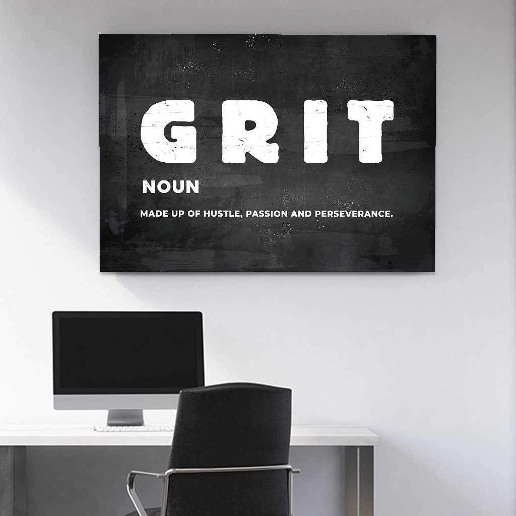 Grit Motivational Poster Canvas Print Inspirational Office Wall Art-GRIT-DEVICI