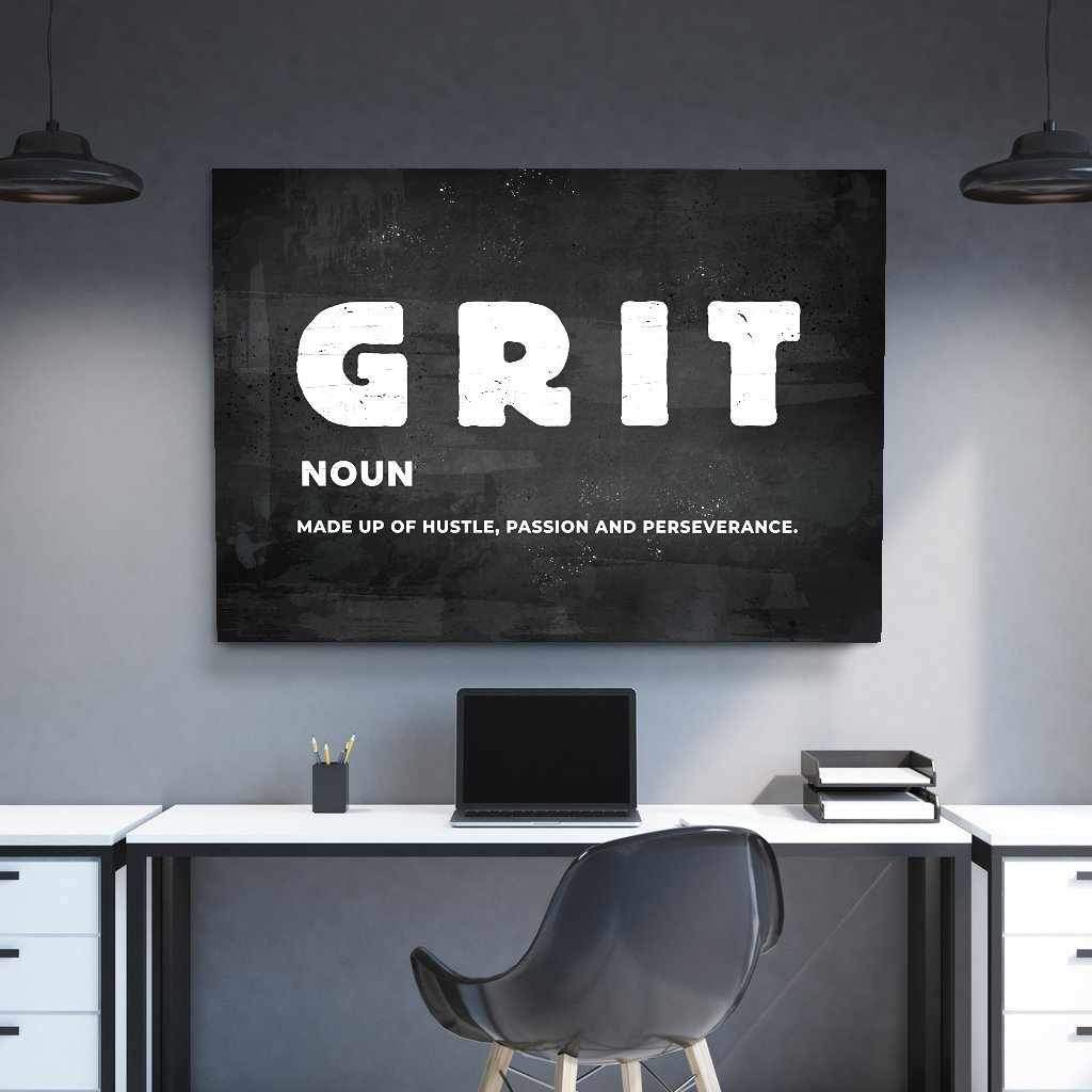 Grit Motivational Poster Canvas Print Inspirational Office Wall Art-GRIT-DEVICI