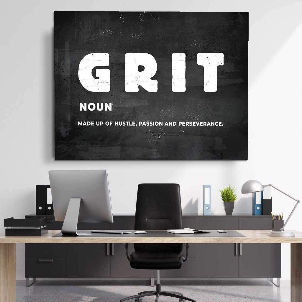 Grit Motivational Poster Canvas Print Inspirational Office Wall Art-GRIT-DEVICI