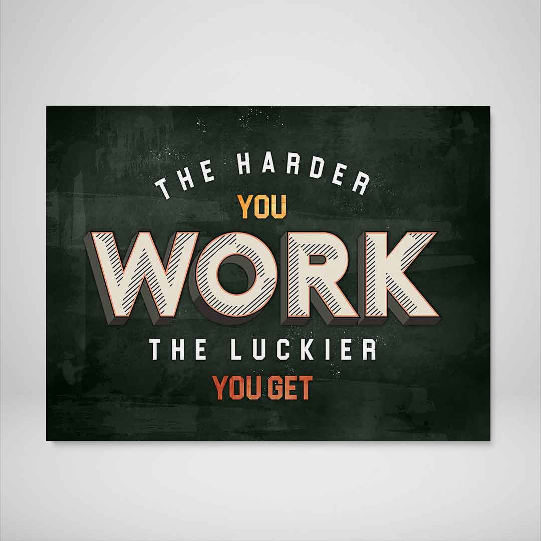 Hard Work Inspirational Wall Art Motivational Poster Canvas Print-HARDER YOU WORK-DEVICI