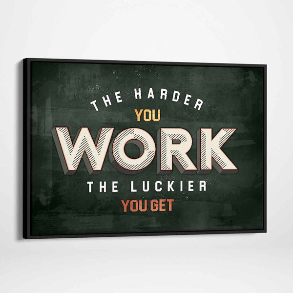 Hard Work Inspirational Wall Art Motivational Poster Canvas Print