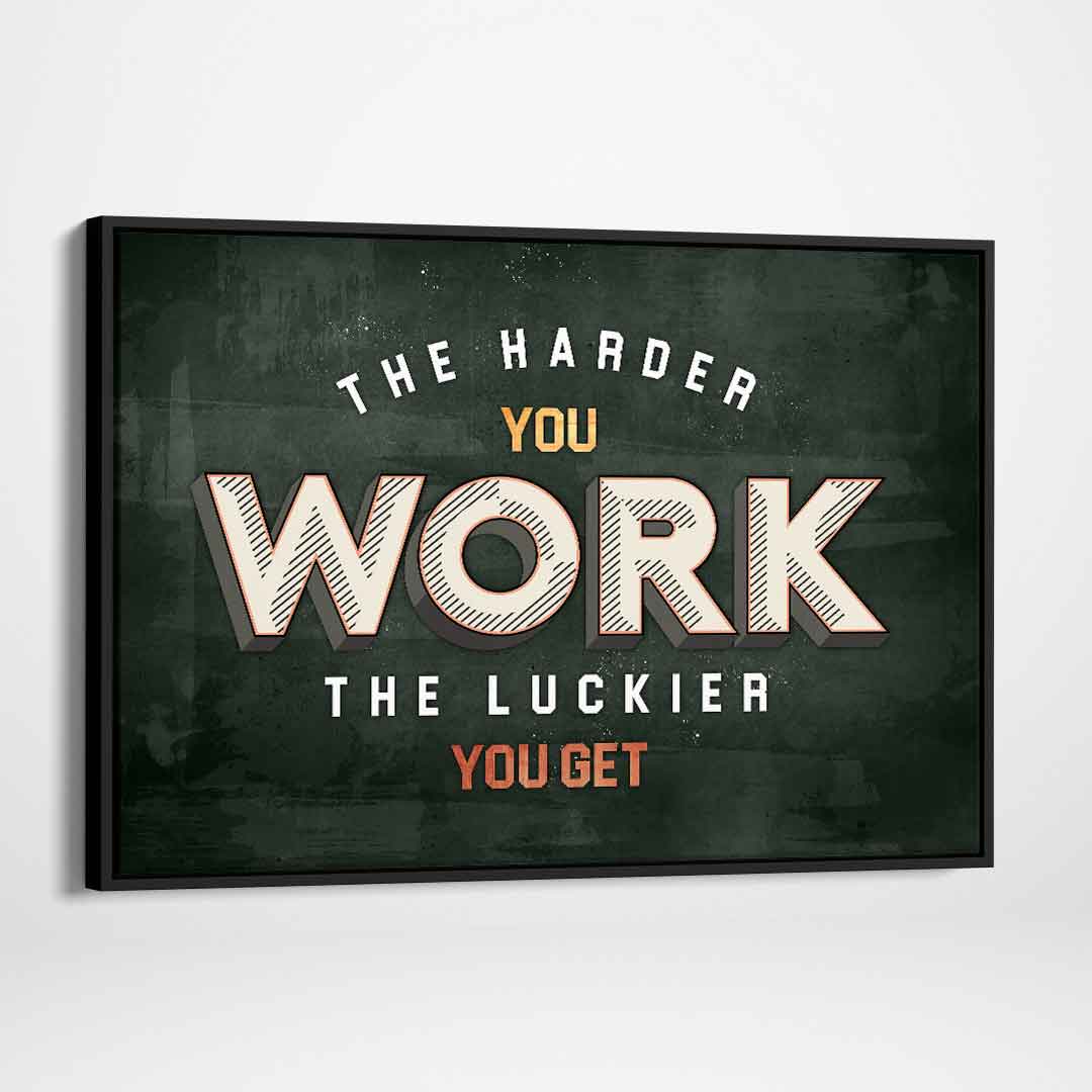 Hard Work Inspirational Wall Art Motivational Poster Canvas Print-HARDER YOU WORK-DEVICI