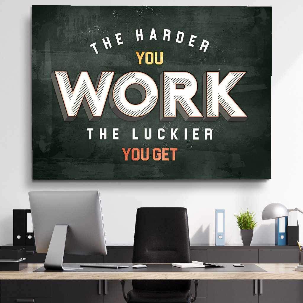 Hard Work Inspirational Wall Art Motivational Poster Canvas Print-HARDER YOU WORK-DEVICI