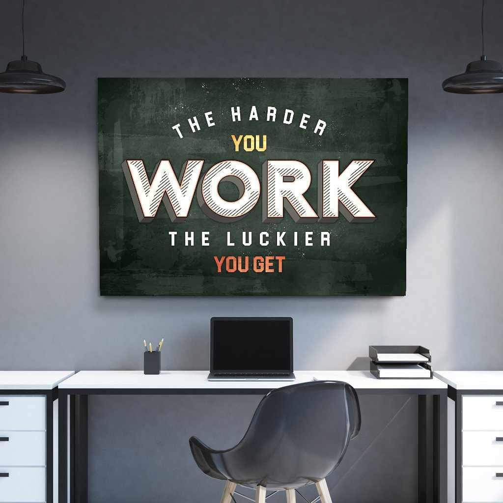 Hard Work Inspirational Wall Art Motivational Poster Canvas Print-HARDER YOU WORK-DEVICI