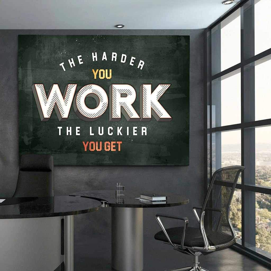 Hard Work Inspirational Wall Art Motivational Poster Canvas Print-HARDER YOU WORK-DEVICI
