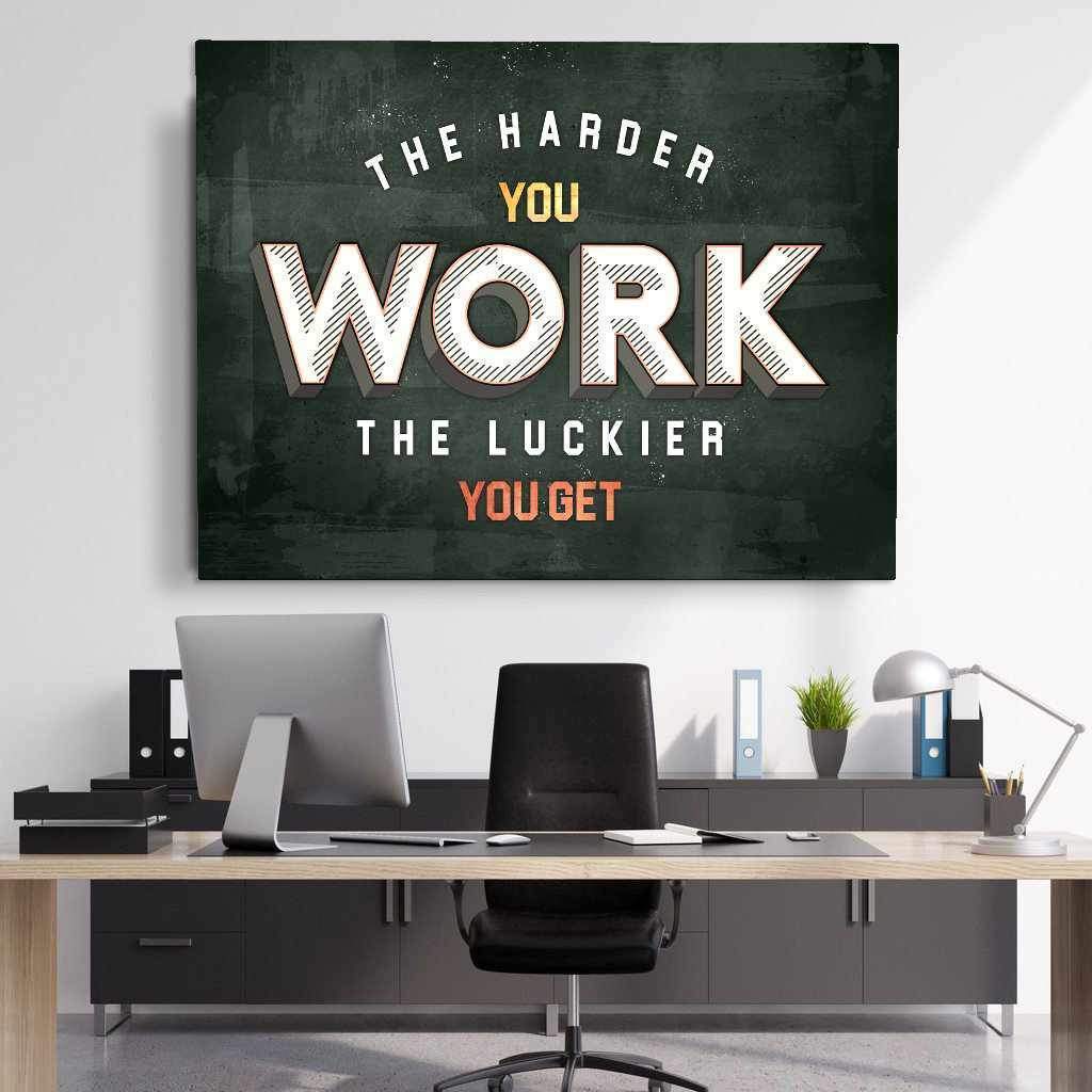 Hard Work Inspirational Wall Art Motivational Poster Canvas Print-HARDER YOU WORK-DEVICI