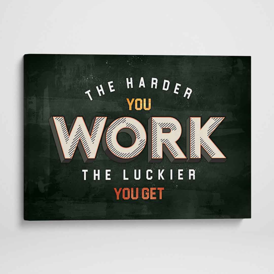 Hard Work Inspirational Wall Art Motivational Poster Canvas Print-HARDER YOU WORK-DEVICI