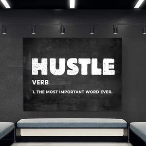 Hustle Motivational Poster Canvas Print Inspirational Office Wall Art-HUSTLE-DEVICI