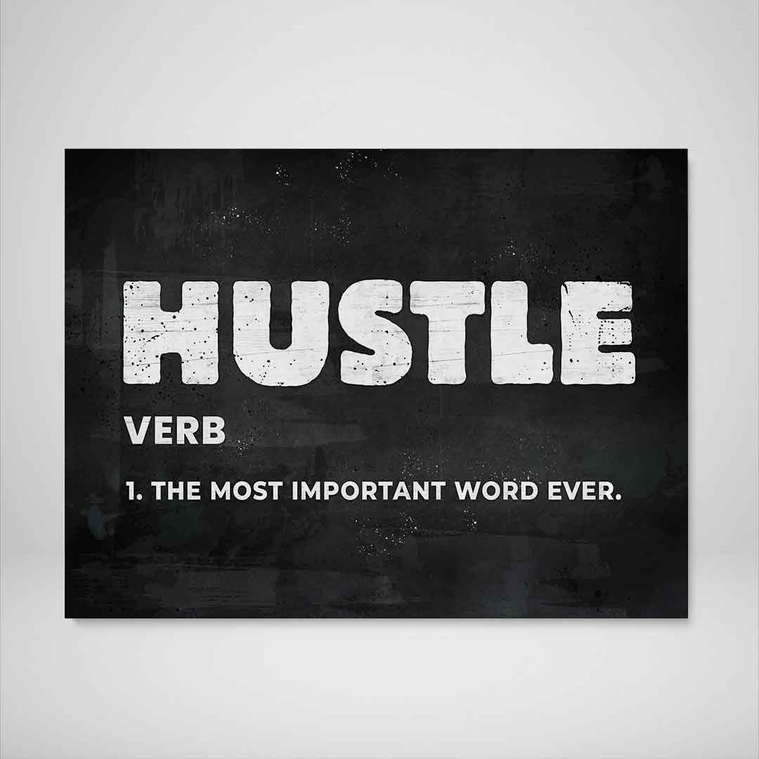 Hustle Motivational Poster Canvas Print Inspirational Office Wall Art-HUSTLE-DEVICI